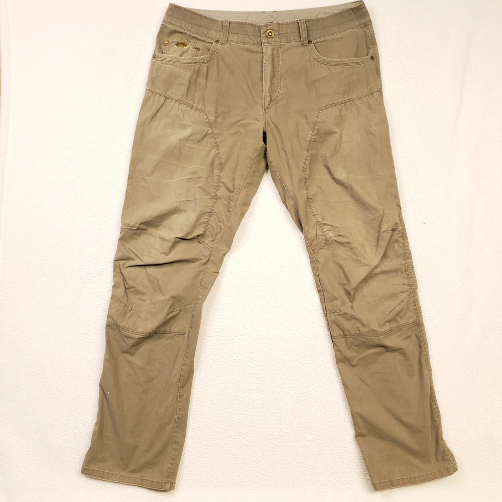 KUHL The Outsider Pants Mens 36x34 Tan Articulated Knee Hiking 5233 Outdoor